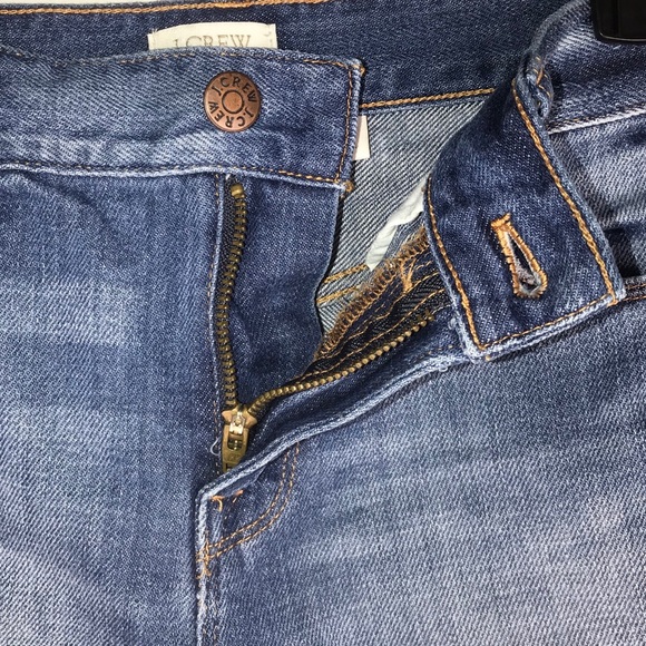 J. Crew Medium Blue Denim Wash Cuffed Jean Shorts - Picture 6 of 11